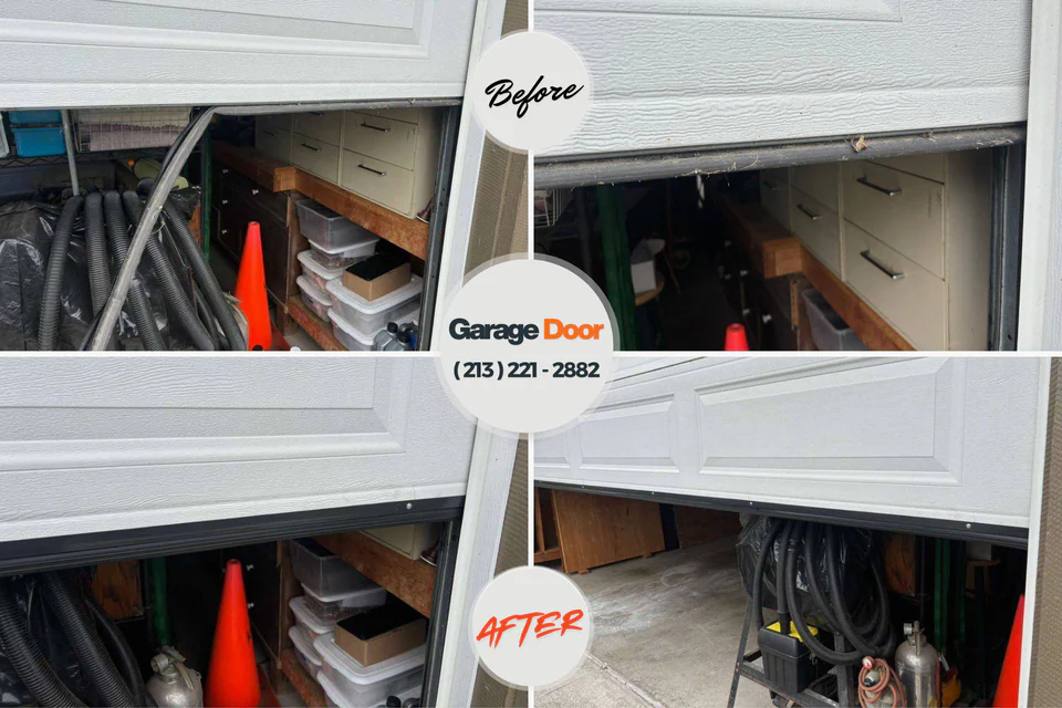 Before and after: garage door repair West Sharyland, TX